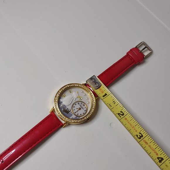 Cat And Crown Analog Watch With Red Band - Picture 14 of 16